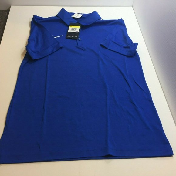 Nike Mens Dri Fit Blue Short Sleeve Polo Shirt Sport Golf Small - Picture 2 of 9